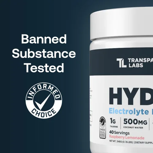 Miniatura 2 de Transparent Labs Hydrate - Polvo de electrolitos naturalmente endulzados, electrolitos en polvo de hidratación con agua de coco, calcio, taurina