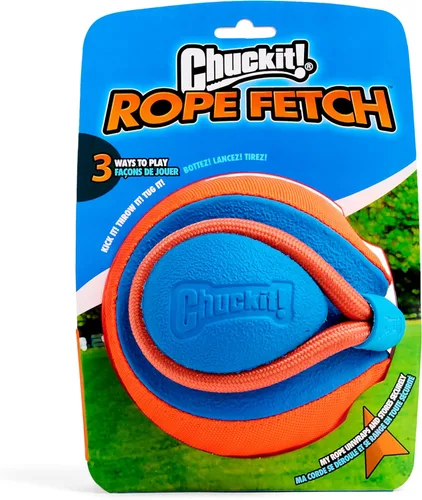 Miniatura 6 de Chuckit! Juguete de cuerda para perros - Bola en cuerda para buscar y tirar para perros - Construcción duradera de goma EVA - Diámetro de 5.5