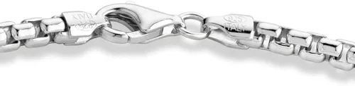 Miniatura 2 de Miabella Collar de cadena redonda de plata de ley 925 sólida italiana de 0.138in cuadrado de eslabones Rolo para mujeres y hombres, 16, 18, 20, 22