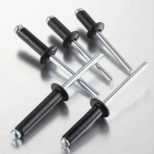 Miniatura 7 de Wensilon (80 piezas) Juego de remaches ciegos profesionales negros de aluminio, juego de agarre de aluminio y mandril de acero