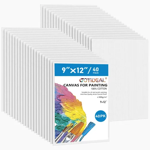 Miniatura 15 de GOTIDEAL Lienzos a granel para pintura, 5 x 7 pulgadas, paquete económico de 40 unidades, tableros de lienzo blanco imprimado con gesso – 100%