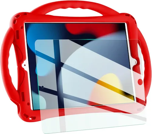 Miniatura 9 de TopEsct Funda infantil para iPad de 10.2 pulgadas, funda de silicona a prueba de golpes con protector de pantalla de vidrio templado y correa, Negro