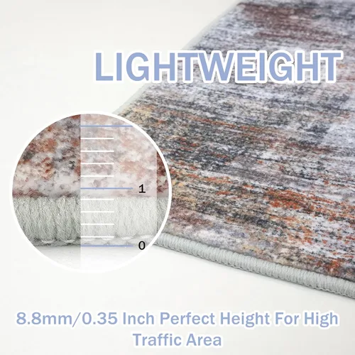 Miniatura 498 de IOHOUZE Alfombra abstracta lavable de 3 x 12 pies para pasillos, antideslizante para cocina, camino de entrada de lana sintética para interiores