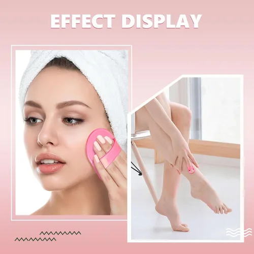 Miniatura 5 de Kit de exfoliación suave de 102 piezas para mujeres y niñas, piernas lisas y almohadillas de depilación facial en 2 tamaños, 100 piezas de papel
