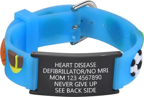 Miniatura 15 de Pulsera de Identificación Médica Personalizada para Niños - Pulsera de Identificación de Silicona Linda para Autismo Alergia Convulsiones
