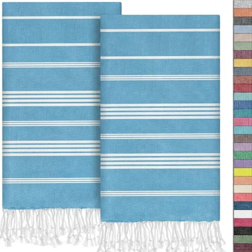 Miniatura 42 de EPHESUS TOWELS Toallas de Mano - Juego de 2 18" x 30" - Toalla de Mano Turca Decorativa para Baño, Cocina, Invitados, Cara, Cabello, Té, Paño