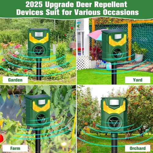 Miniatura 8 de Repelente solar de animales para exteriores, repelente ultrasónico de animales 2026, repelente de gatos al aire libre, repelente de ardillas