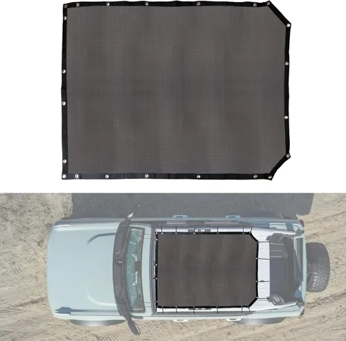 Miniatura 12 de Parasol para accesorios Ford Bronco 2021 2022 2023 2024 2025 2 puertas, parasol de malla frontal Bimini cubierta superior para Bronco de 2 puertas
