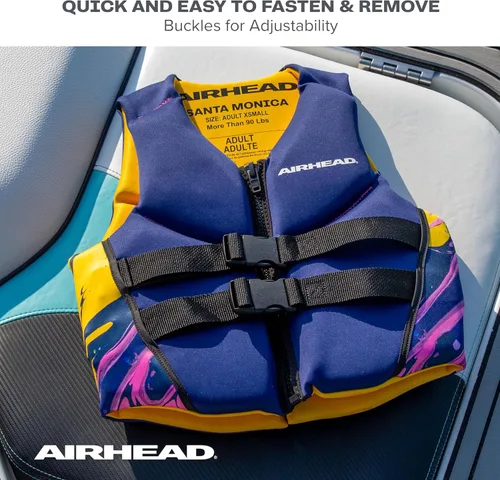 Miniatura 5 de Airhead Chaleco salvavidas Santa Monica de varios tamaños, chalecos de natación para adultos, niños y jóvenes, tela Kwik Dry Neolite - Aprobado por