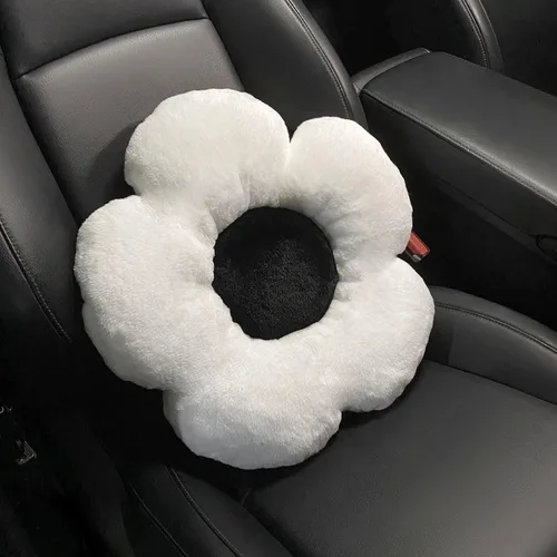 Miniatura 4 de Almohada para reposacabezas de coche de flores, color blanco y rosa, cojín de apoyo para el cuello para conducir 1 unids Almohada de cuello rosa