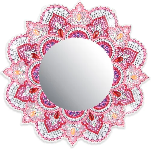 Espejo de Pintura de Diamantes DIY para Adultos Kit de Pintura de Diamantes de Cristal con Forma Especial DIY Espejo de Maquillaje Regalos de MVJ064