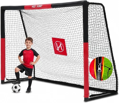 Portería de fútbol para patio trasero, 6x4/8x5/10x6.5/12x6.5 pies de metal, porteria de fútbol para niños de 8-12 años, red de fútbol con diseño de