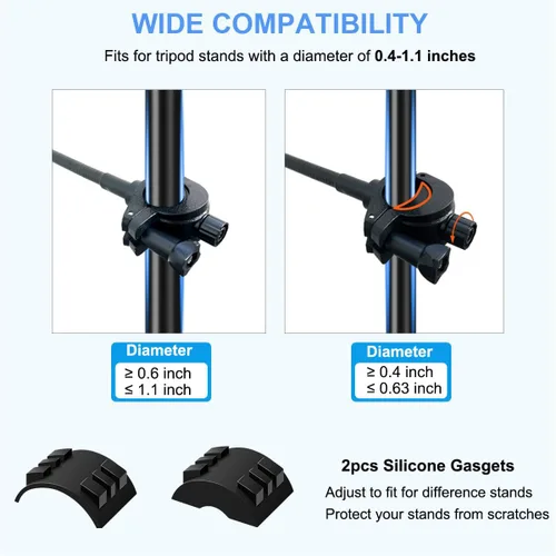 Miniatura 3 de JCWINY Soporte de Teléfono para Pie de Micrófono, Soporte de Teléfono Flexible para Pie de Micrófono, Soportes Ajustables de Pie de Micrófono
