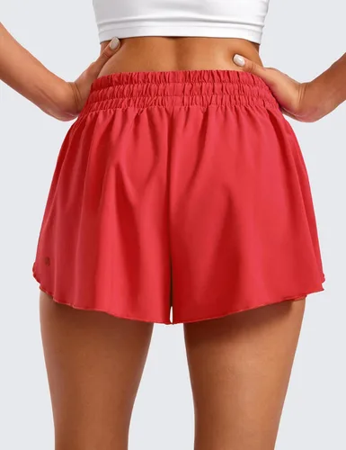 Miniatura 33 de CRZ YOGA Pantalones cortos de correr 2 en 1 para mujer, cintura alta, secado rápido, para atletismo, gimnasio, descanso, entrenamiento, lindas