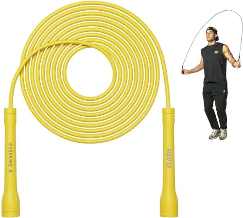 Miniatura 9 de Swissskip Dayan Kolev - Cuerda de saltar de PVC de 0.197 in, ideal para principiantes y atletas avanzados, diseñada para fitness, cardio, boxeo