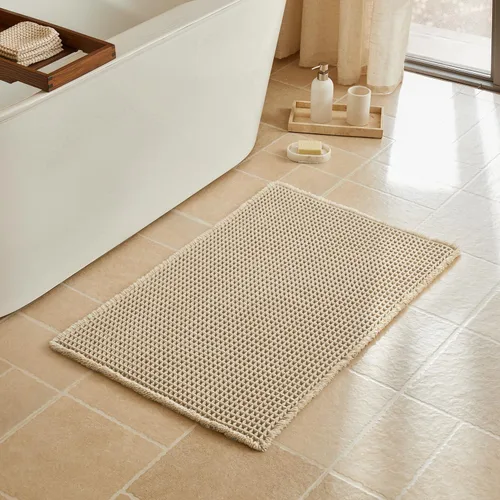 Miniatura 92 de Triohero Tapete de baño con diseño de gofre, tapete de baño pequeño y bohemio, antideslizante, lavable, ultra suave, súper absorbente, de secado