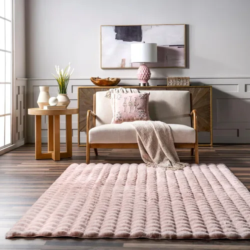 Miniatura 8 de nuLOOM Alfombra de Área de Felpa Acogedora de 5' x 8', Lavable a Máquina, Antideslizante, Alfombra Shag Suave y Esponjosa para Sala de Estar, Rubor