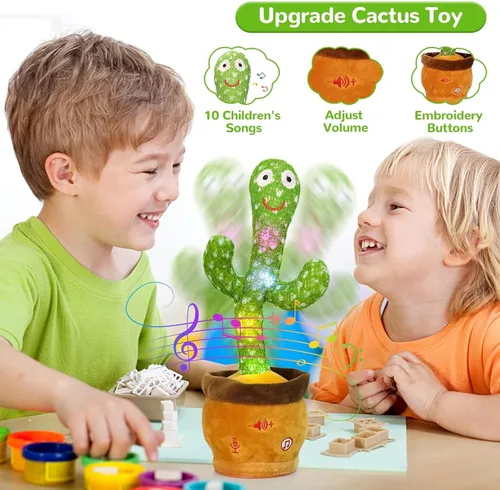 Miniatura 5 de Emoin - Juguete de cactus bailarín y parlante, juguete de cactus para bebé que canta canciones infantiles, juguete educativo interactivo que imita