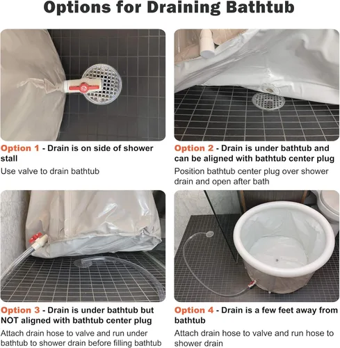 Miniatura 6 de Bañera portátil (grande) de Homefilos, baño de hielo y sumersión fría para atletas, bañera japonesa inflable de tamaño adulto para regadera