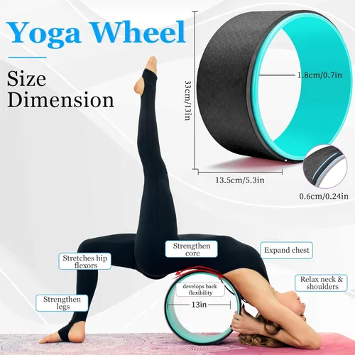 Miniatura 2 de Juego de rueda de yoga todo en uno, rueda de rodillo de espuma suave para el dolor de espalda y estiramiento, juego de bloques de yoga 2 piezas