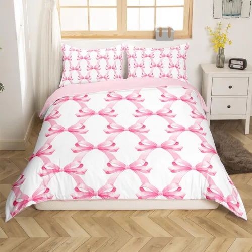 Miniatura 19 de Juego de funda de edredón con lazo de dibujos animados para niños, tamaño individual, juego de ropa de cama de mariquita, escarabajo, insecto