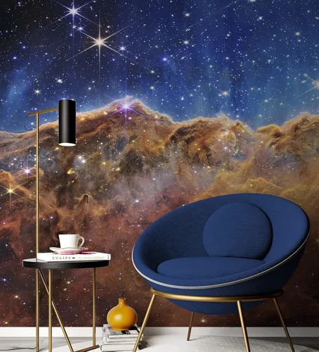 Miniatura 5 de Foto de la nebulosa de Carina de los acantilados cósmicos (imagen de NIRCam) NASA. mural de pared espacial Galaxy Nebula Papel tapiz para despegar