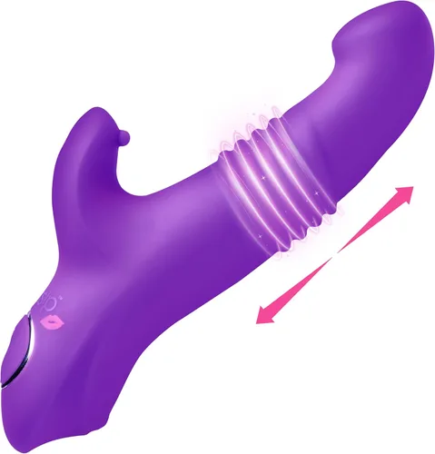 Miniatura 10 de Gossip Blasters - Vibrador de silicona de empuje 10X para mujeres, hombres y parejas. Vibrador de punto G para punto P, consolador curvo.