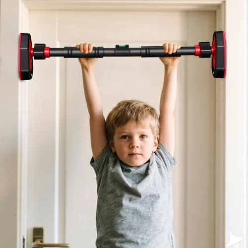 Miniatura 8 de ULTECHNOVO Barra de dominadas ajustable para puerta, sin taladro, barra de entrenamiento de fuerza, equipo portátil de gimnasio en casa con bloqueo