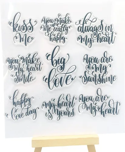 NZJ Sello transparente con texto en inglés «Happy Valentine's Day» Sweet Love Kiss para decoración de tarjetas y álbumes de recortes (feliz día de