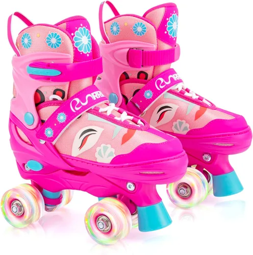 Patines ajustables para niños y niñas con ruedas iluminadas, patines para niños de 6 a 12 años, niños pequeños de 3 a 5 años, jóvenes y mujeres