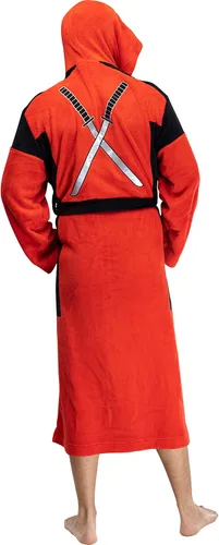 Miniatura 3 de INTIMO Marvel Deadpool - Bata de baño bordada de forro polar para hombre, Rojo