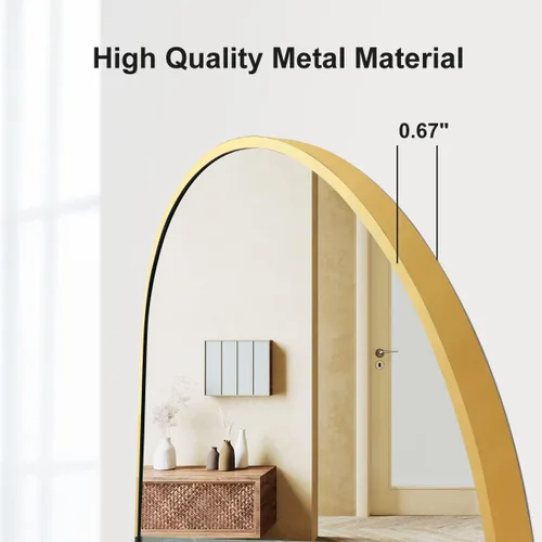 Miniatura 5 de OGCAU Espejo de longitud completa de 48 x 16 pulgadas para montar en la pared, espejo colgante de cuerpo completo para pared y puerta en el Oro