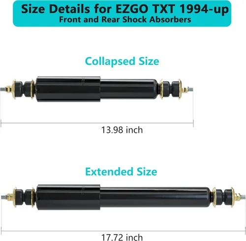 Miniatura 6 de 10L0L Amortiguadores delanteros y traseros para carritos de golf EZGO TXT 1994+, reemplaza OEM# 76418-G01, 70248-G01, 70324-G01, 76419-G01-2 PCS