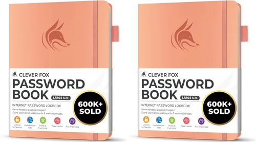 Miniatura 35 de Clever Fox - Libreta de contraseñas con pestañas alfabéticas, organizador de direcciones de Internet, tamaño grande, para inicios de sesión en Azul
