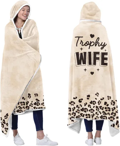 Vprintes Gifts for Her - Sherpa Fleece Wearable Blanket Hoodie -Gifts for Wife from Husband
