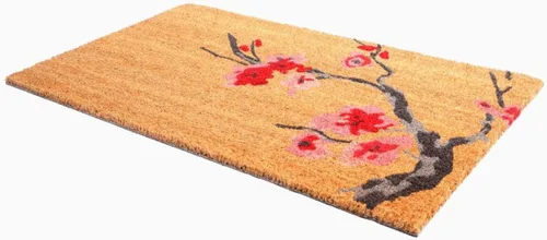 Miniatura 21 de Fab Habitat Felpudo extra grueso, tejido a mano, duradero, fibra de coco natural, entrada, puerta delantera, porche, patio, pájaros en rama, gris