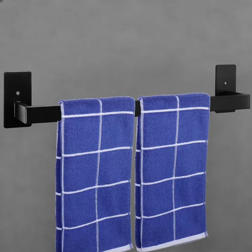 Miniatura 14 de Toallero de Baño Autoadhesivo, Sin Perforación Estante para Toallas Fácil de Instalar, Soporte para Toallas de Mano Hecho de Acero Inoxidable Níquel