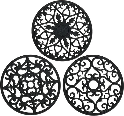 Smitchraft - Salvamanteles de silicona para platos calientes, ollas y sartenes, almohadillas calientes para encimeras de cuarzo de cocina, A: Estilo