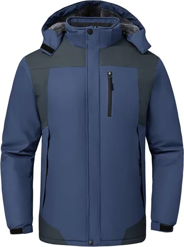 Miniatura 10 de Chaqueta de esquí para hombre, impermeable, resistente al viento, con capucha