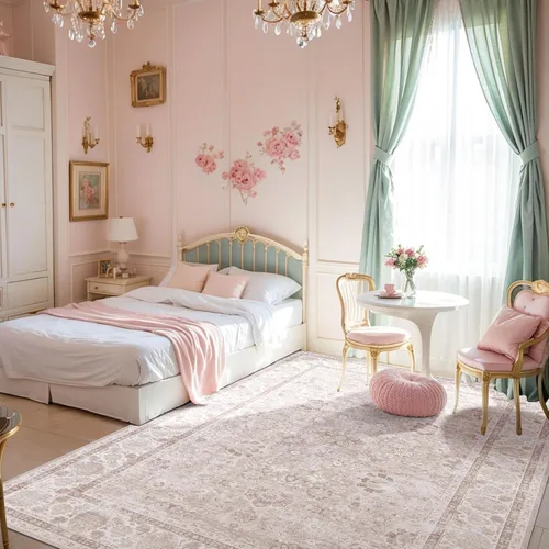Miniatura 15 de Alfombras de área de 5 x 8 pies para dormitorio, alfombra lavable de 5 x 8, alfombra vintage grande, antideslizante, alfombra bohemia para sala