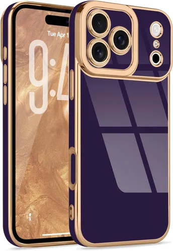 Miniatura 13 de Lafunda Diseñada para iPhone 13 Pro, fundas lujosas con chapado lindo para mujeres y niñas, elegante borde dorado, a prueba de golpes, TPU con funda