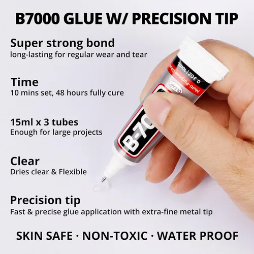 Miniatura 5 de Pegamento para Gemas b7000 con 7500 Piezas de Diamantes de Imitación Rojos para Manualidades, Ropa, Tela, Cristales de Parte Plana para Zapatos
