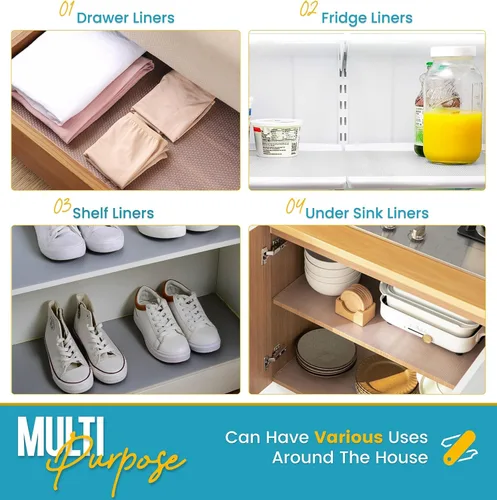 Miniatura 5 de Forros para Estantes de Refrigerador por Linda's Essentials - Forro de Refrigerador Fácil de Limpiar con Protección contra Derrames, Forros