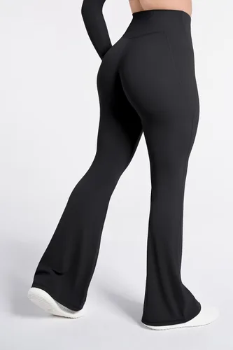Miniatura 3 de Sunzel Leggings acampanados, pantalones deportivos y cruzados para yoga, con control de abdomen, cintura alta y piernas anchas