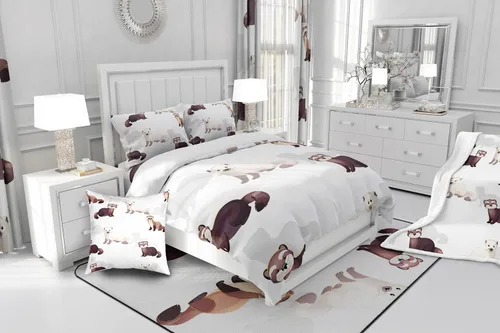 Miniatura 4 de Erosebridal Juego de ropa de cama de hurón para niños, funda de edredón de animales salvajes, bonita funda de edredón de vida silvestre para niños