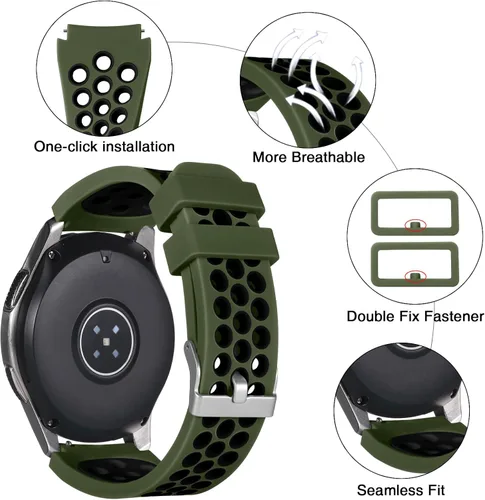 Miniatura 2 de Lerobo Compatible con Samsung Galaxy Watch Band de 1.811 pulgadas/Gear S3 Frontier Classic Watch Bands/Galaxy Watch 3 bandas de 1.772 in 0.866 in