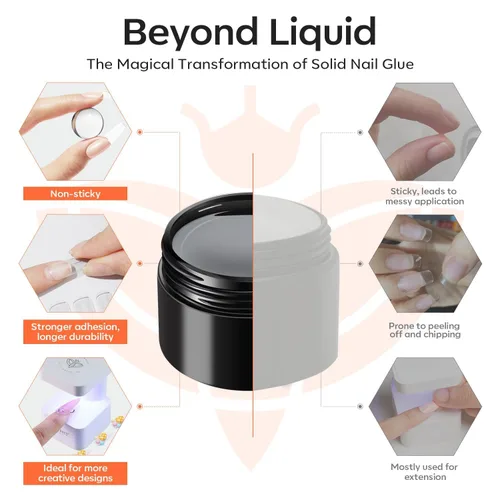 Miniatura 6 de Modelones Kit de Gel Esculpido 3D, Gel Constructor Sólido Transparente para Arte de Uñas y Extensiones, Gel Duro para Uñas, No Pegajoso para Polvo