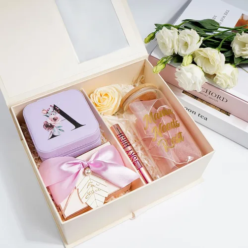 Miniatura 3 de AYGXU Regalos de Navidad para mujeres, joyero pequeño para niñas, joyero, pequeña caja organizadora de joyas, collar y aretes, organizador