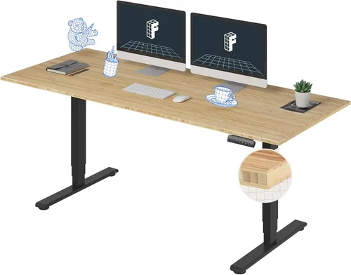Miniatura 21 de FlexiSpot E6 Bamboo - Escritorio eléctrico de pie de 3 etapas con motor dual de 48 x 24 pulgadas, soporta 220 libras, altura ajustable con ajustes