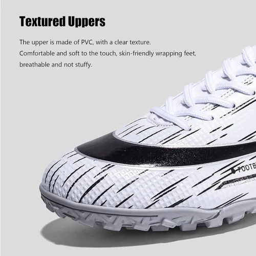 Miniatura 3 de UYO Men's Soccer Cleats Football Shoes with High-Tops Lace-Up Non-Slip Spikes Ankle Support Outdoor Athletic Firm Ground Turf Sneaker